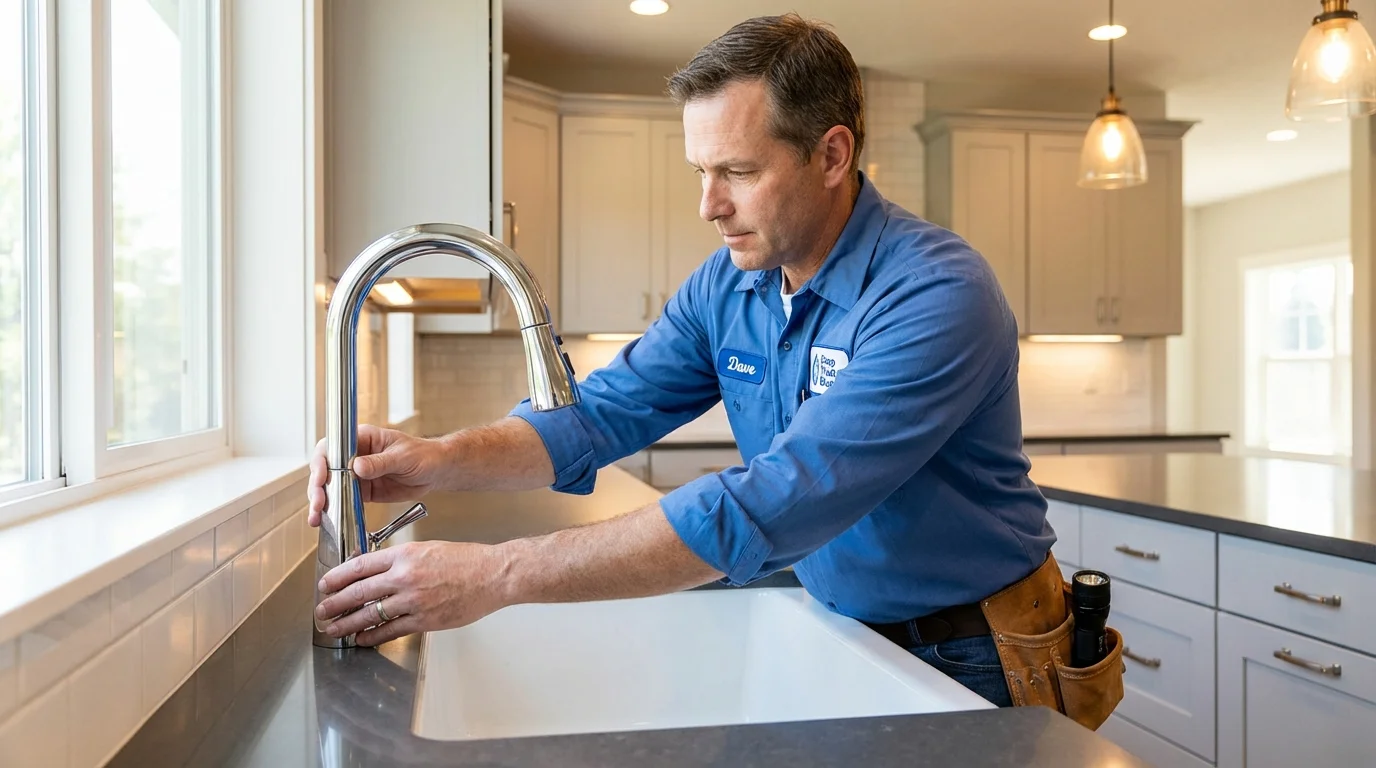 Kitchen faucet installation by Johns Plumbing LLC in Galesville