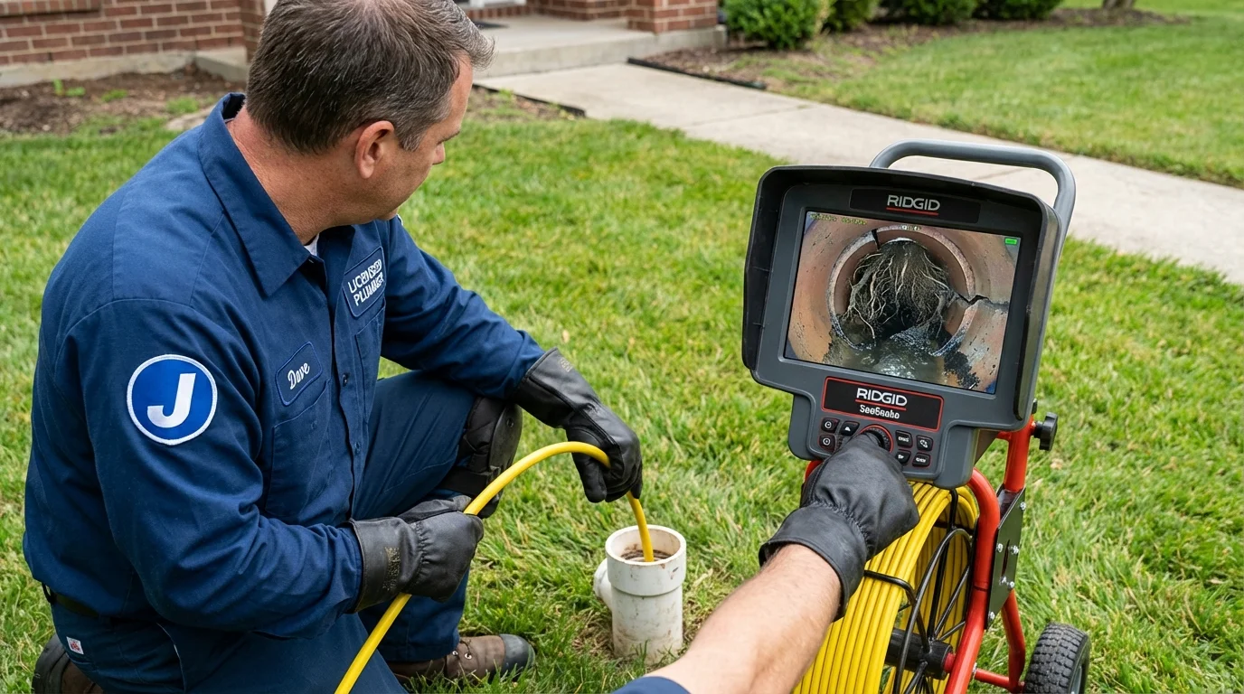 Sewer camera inspection being performed by Johns Plumbing LLC in Galesville